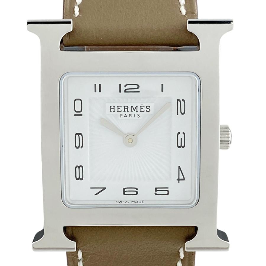 HERMES エルメス Hウォッチ HH1.510 腕時計 SS レザー クォーツ  