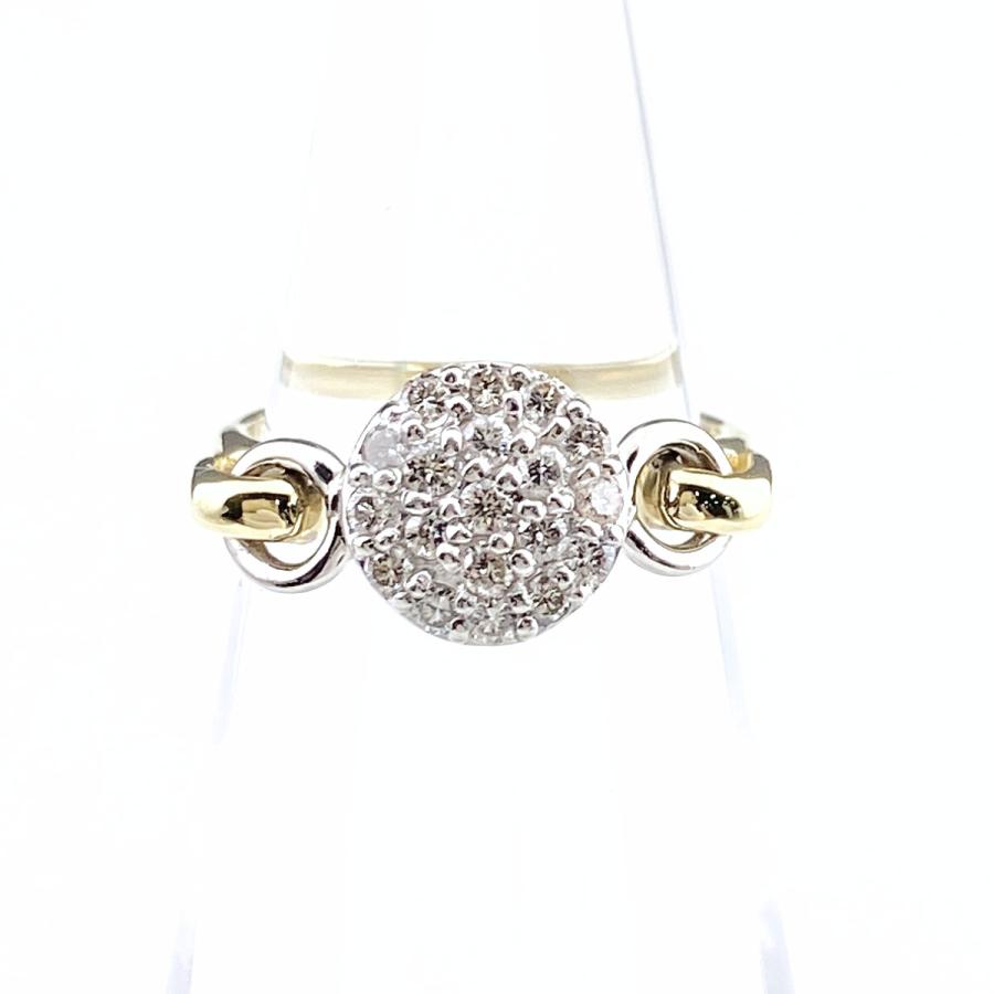 メレダイヤ デザインリング YG イエローゴールド プラチナ 指輪 リング  