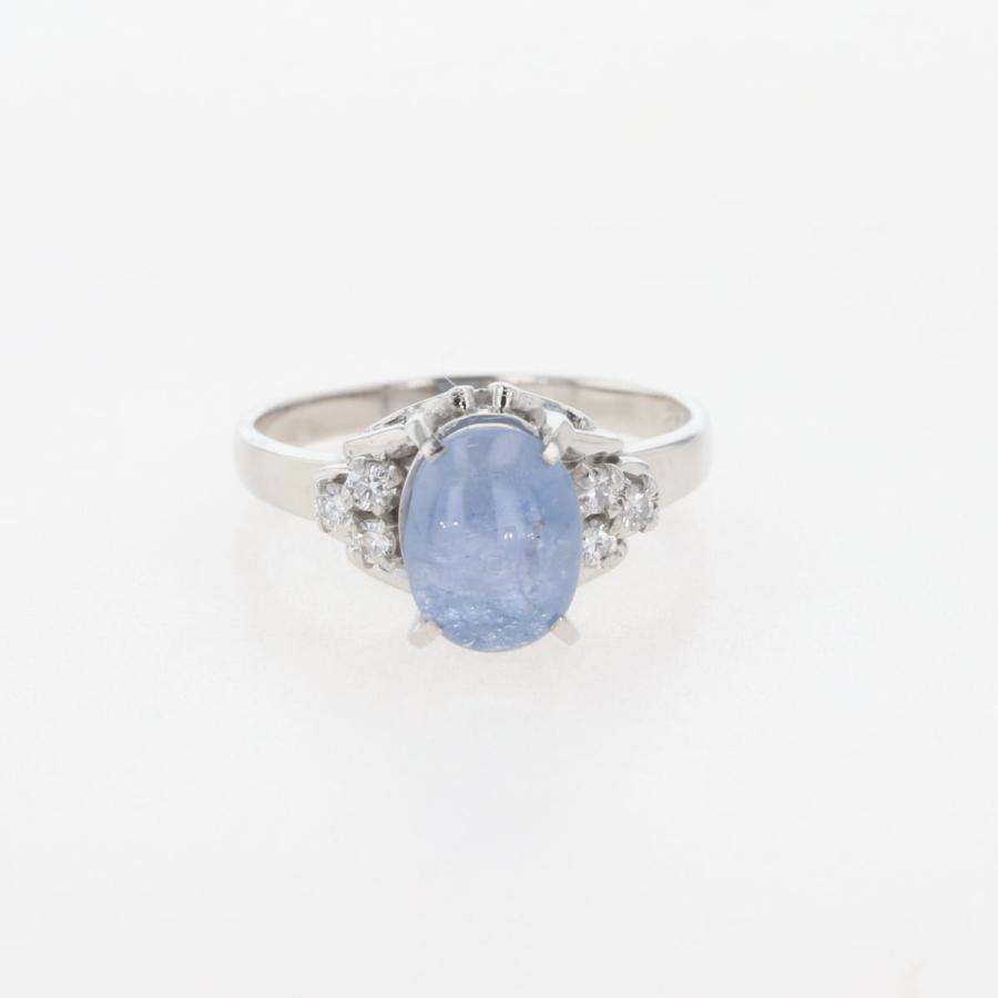 スターサファイア デザインリング プラチナ 指輪 メレダイヤ リング  