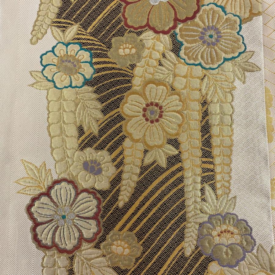 振袖 身丈167cm 裄丈64.5cm M 袷 袋帯フルセット 蝶 流水 金糸 金彩