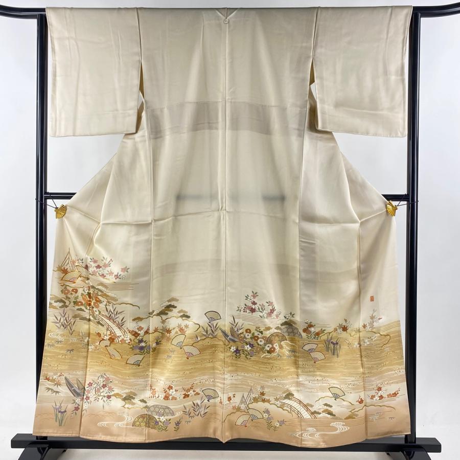 【美品】 色留袖 身丈167cm 裄丈64.5cm 正絹 名品 【中古】 色留袖 身丈167cm 裄丈67cm M 袷 松竹梅 扇 金彩 ピンク 正絹 秀品 一