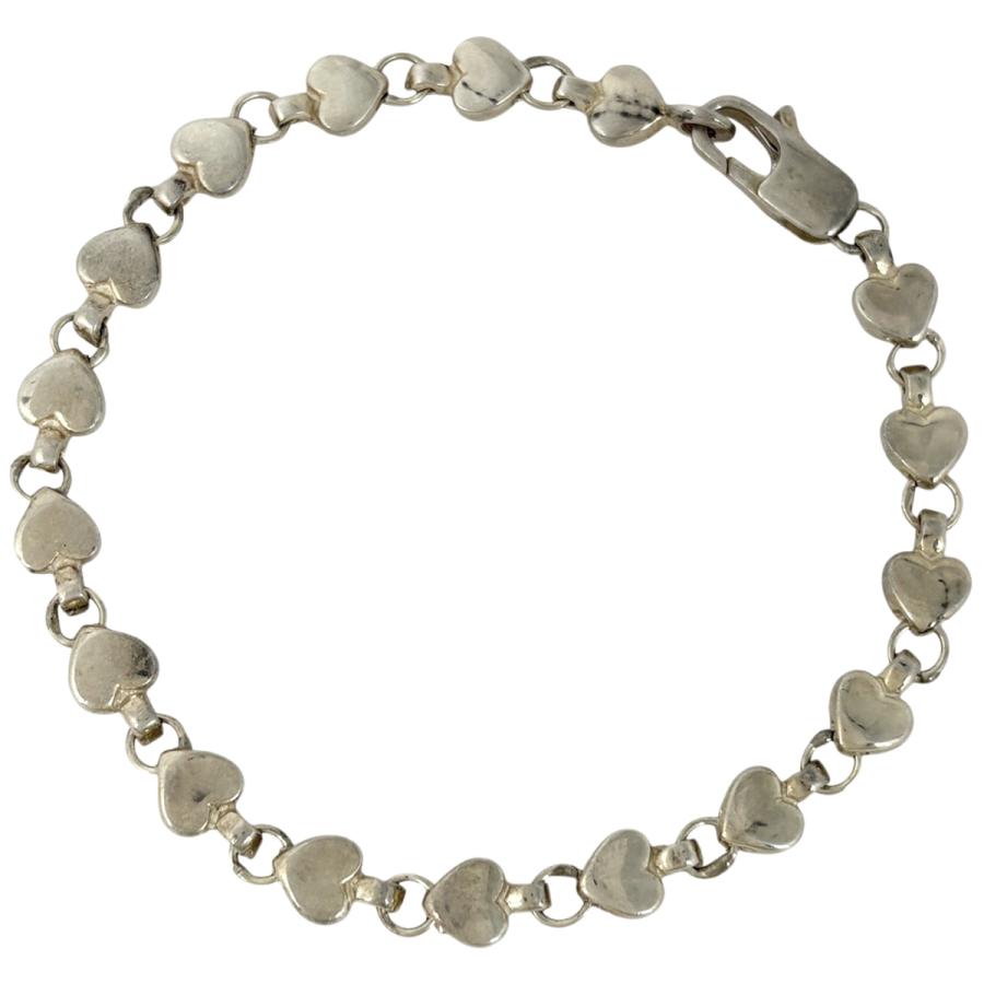 Tiffany & Co. シルバーブレスレット ハートチャーム 訳あり】Tiffany & Co. シルバー925 ハートチャームブレスレット