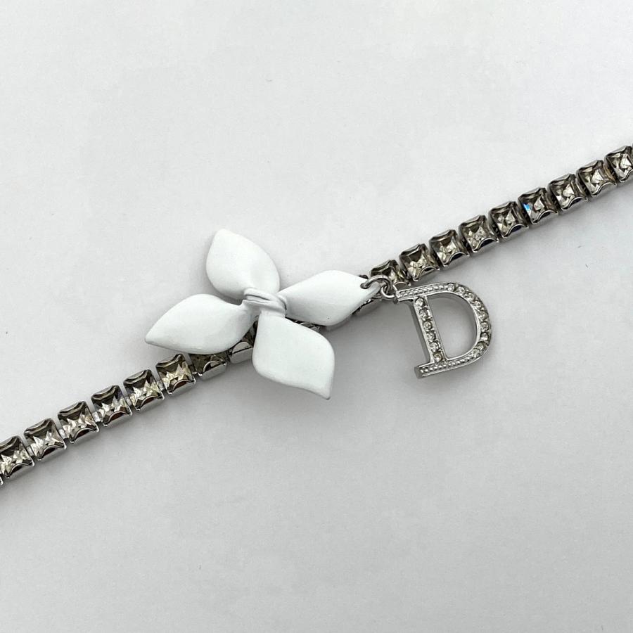 Christian Dior ロゴ ラインストーン ブレスレット  シルバー Christian Dior クリスチャンディオール ロゴ ラインストーン