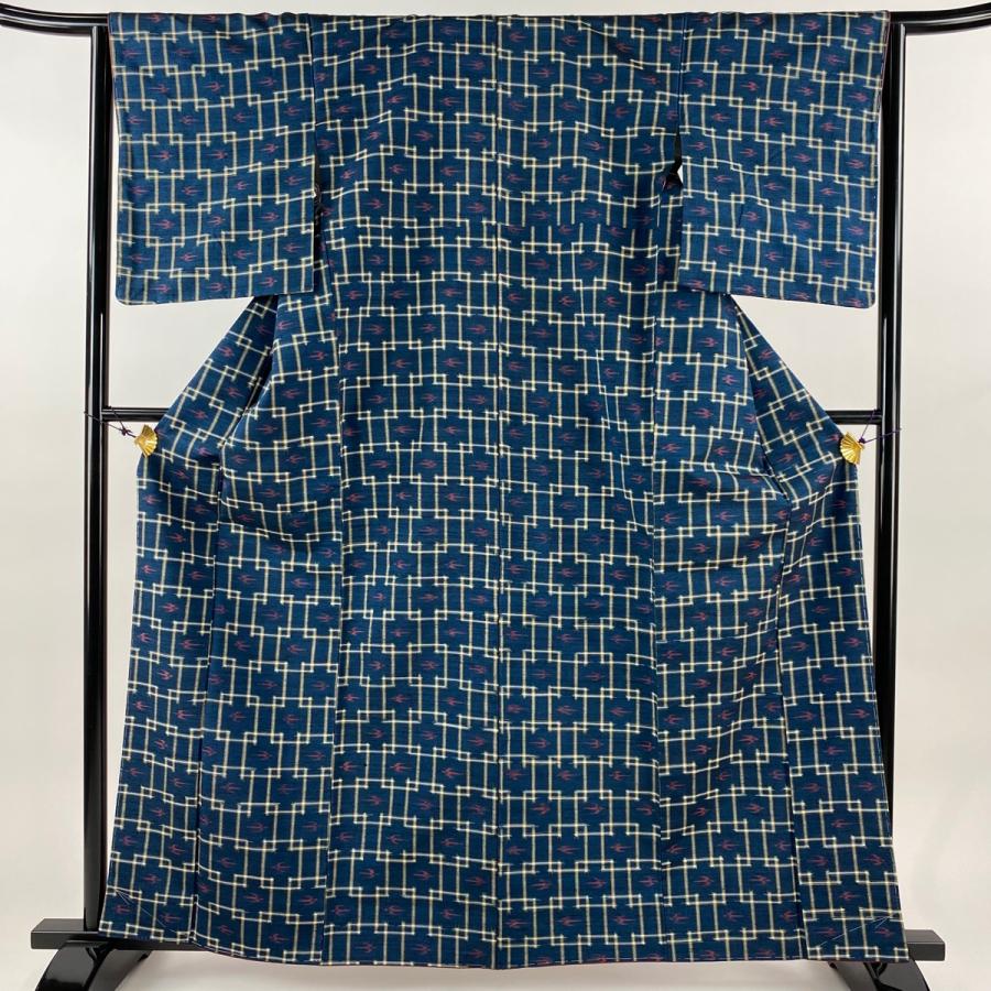 115P2603 ファッション 小紋 身丈156cm 裄丈61cm S 袷 紬地 やまと