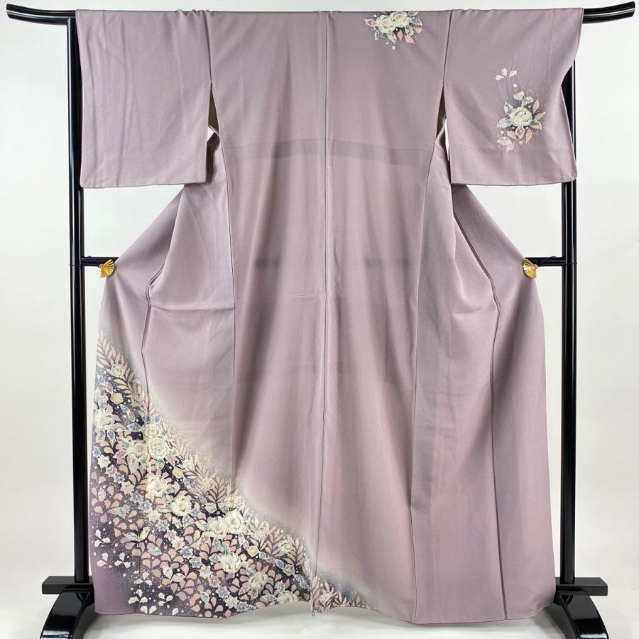 付下げ 身丈164cm 裄丈67cm M 袷 やまと 辻ヶ花 ぼかし 灰紫