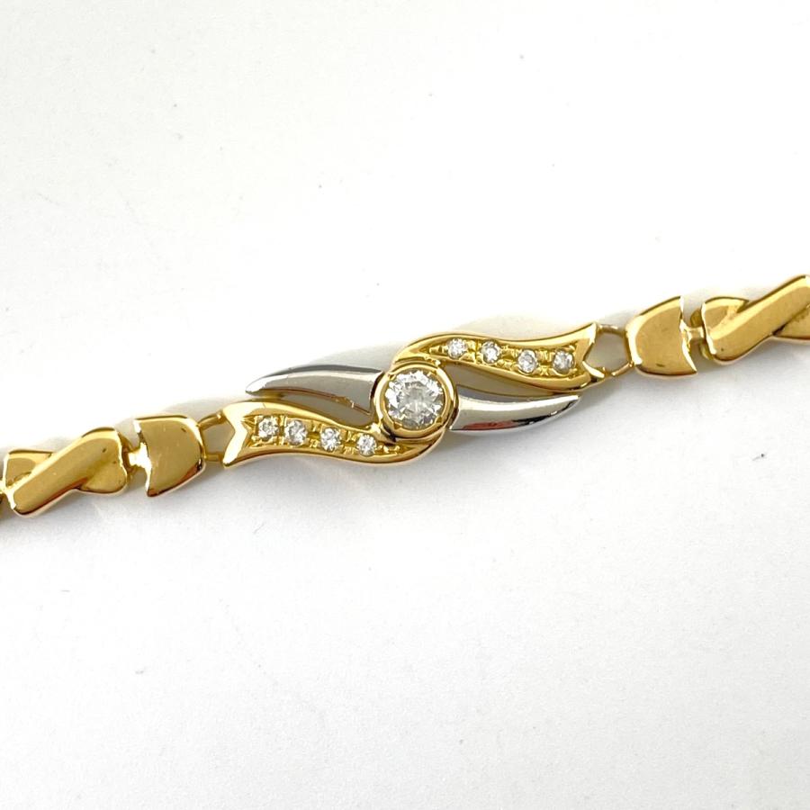 ダイヤモンド デザインブレスレット YG イエローゴールド プラチナ