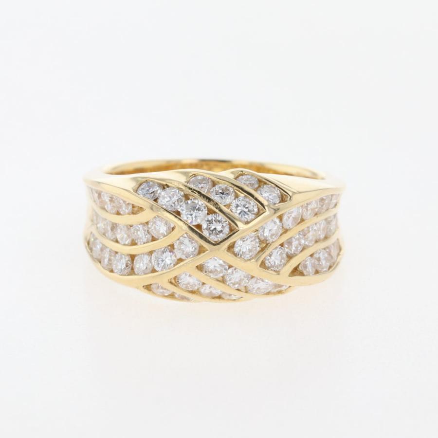 メレダイヤ デザインリング YG イエローゴールド 指輪 リング 14号 K18  