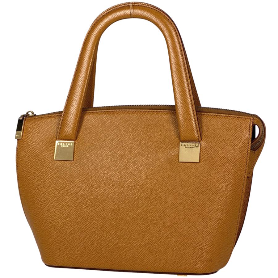 セリーヌCELINE ブラウン ロゴハンドバッグ