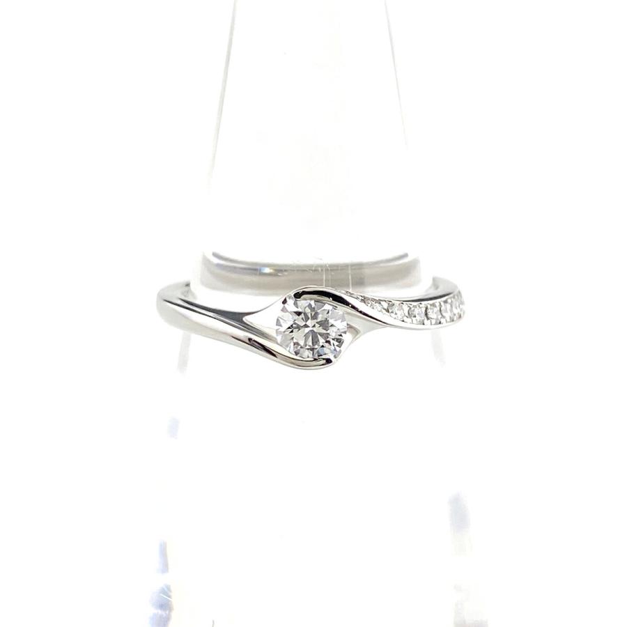 ［美品］俄 niwaka 凛 Pt950 プラチナ ダイヤ リング 8号 俄(ニワカ) 凛 8号 11Pダイヤモンドリング マリッジ 指輪/Pt950-3.5g