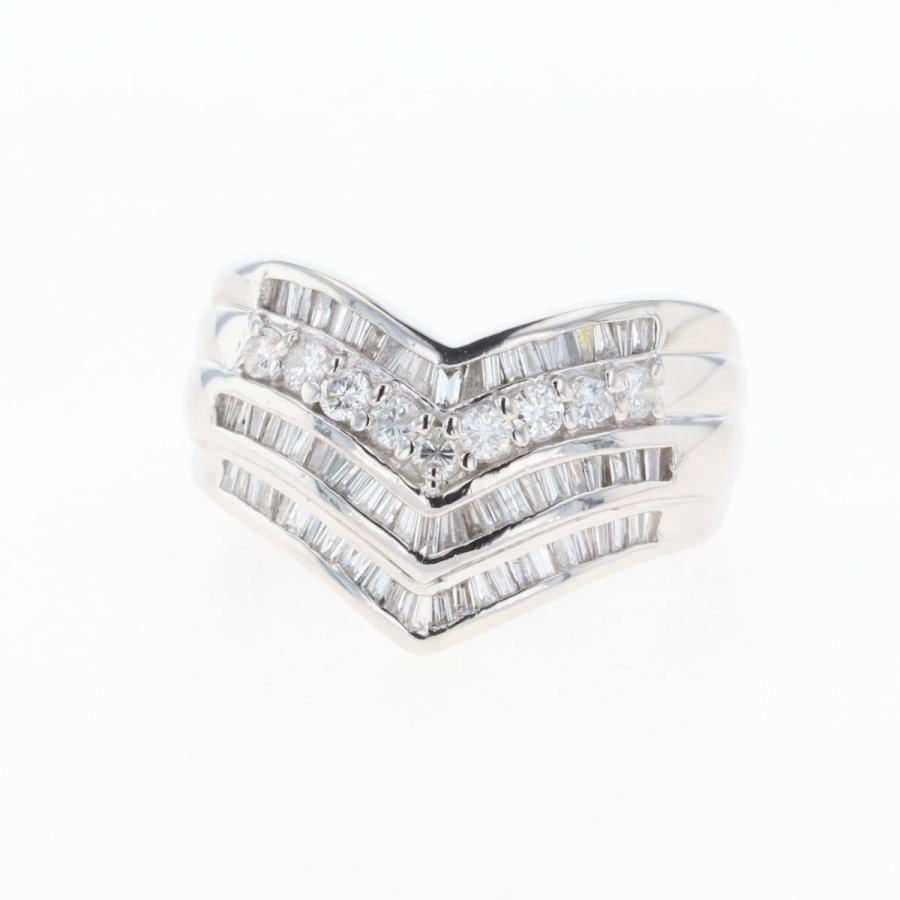 メレダイヤ デザインリング プラチナ 指輪 リング 16号 Pt900  