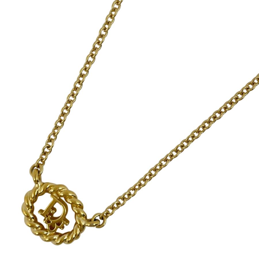 クリスチャンディオール Christian Dior ロゴ ネックレス オーバル