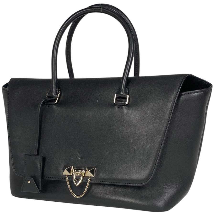 【中古】ヴァレンティノ ガラヴァーニ VALENTINO GARAVANI デミルーン 2WAY レザー ショルダーバッグ 黒 ☆AA★ ヴァレンチノ Valentino デミルーン 2WAY ショルダーバッグ スタッズ
