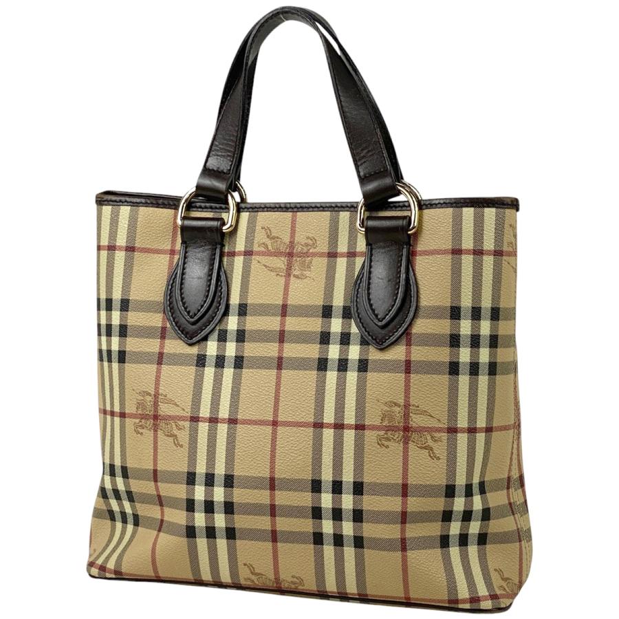 BURBERRY バーバリーチェック柄トートバッグキャンバスベージュ