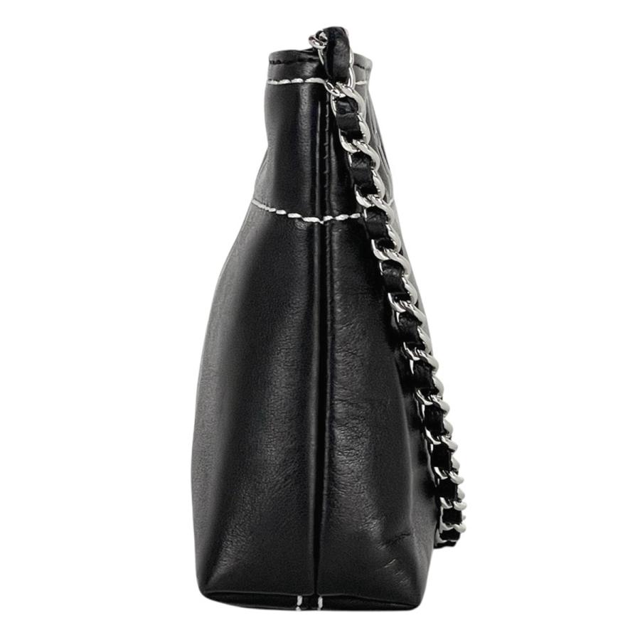 シャネル CHANEL ロゴ チェーン ハンドバッグ ショルダーバッグ ハンドバッグ レザー ブラック A24779 レディース 中古 在庫一掃の画像