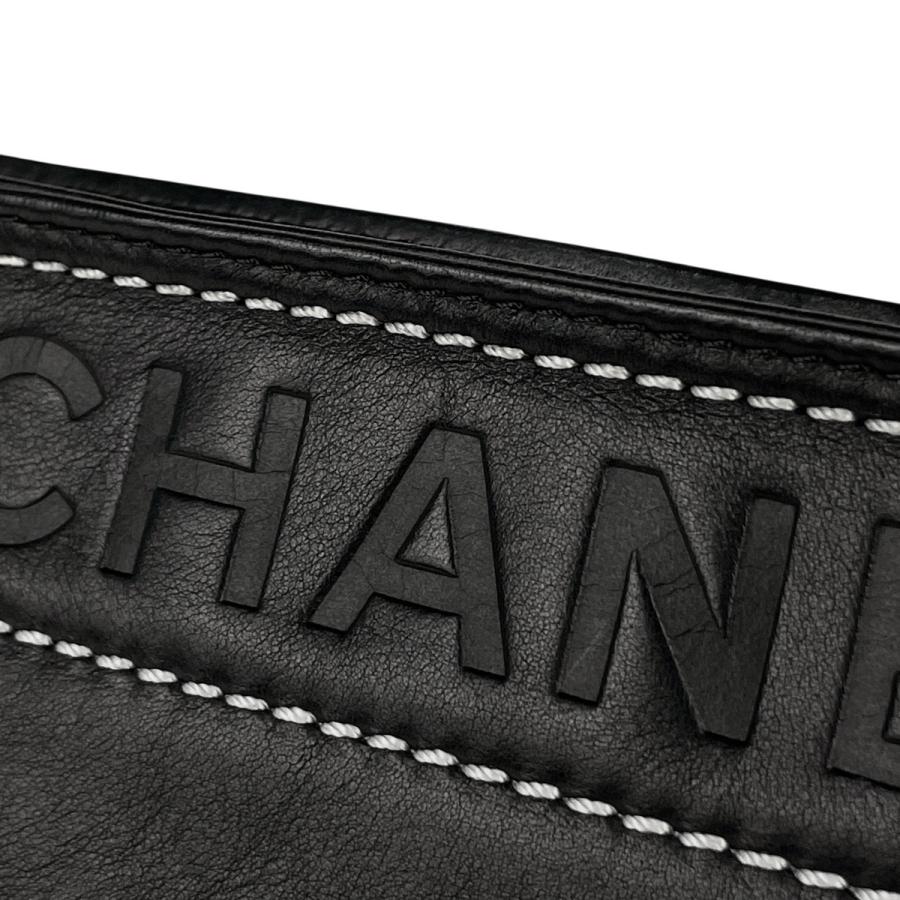 シャネル CHANEL ロゴ チェーン ハンドバッグ ショルダーバッグ ハンドバッグ レザー ブラック A24779 レディース 中古 在庫一掃の画像