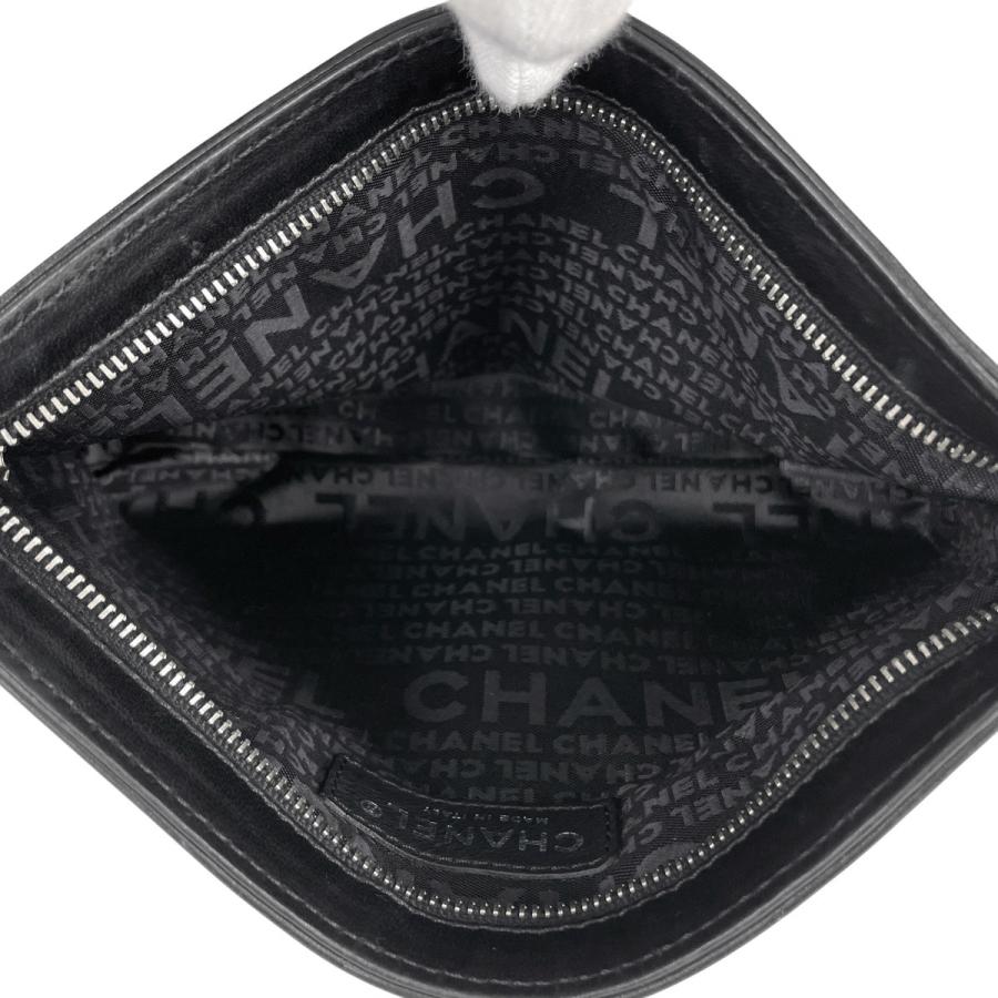 シャネル CHANEL ロゴ チェーン ハンドバッグ ショルダーバッグ ハンドバッグ レザー ブラック A24779 レディース 中古 在庫一掃の画像