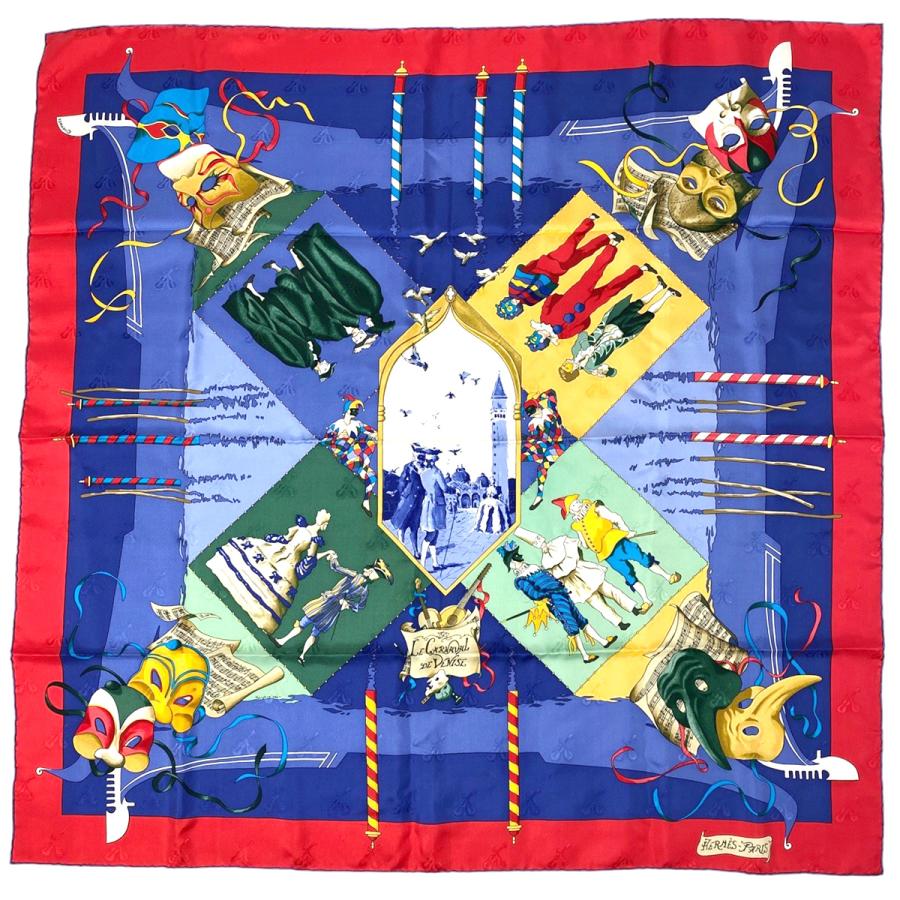 HERMES/エルメス カレ90 ヴェニスのカーニバル スカーフ HERMES エルメス カレ90 LE CARNAVAL DE VENISE (ベニスの
