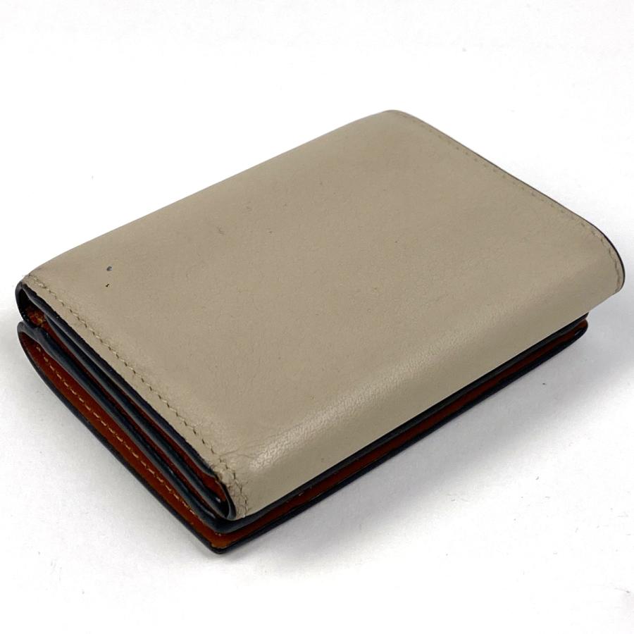 未使用級◆LOEWE 三つ折り財布 アナグラム グレージュ レディース LOEWE ロエベ アナグラム 三つ折り 財布 ロゴ レザー グレージュ