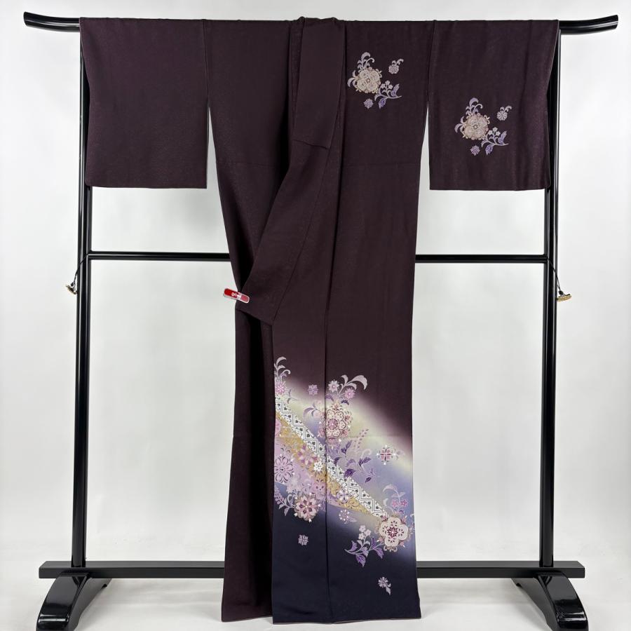 付下げ 身丈167cm 裄丈65cm M 袷 花井幸子 落款あり 桜 霞 刺繍