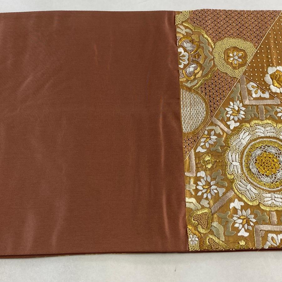 蘇州刺繍 相良刺繍 袋帯 唐花文様 金糸 銀糸 正絹 六通 【公式通販】