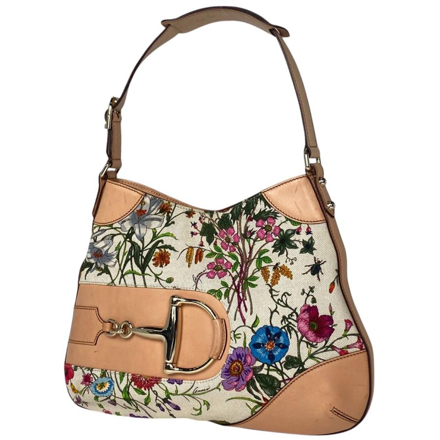 GUCCI】ショルダーバッグホースビットGG柄グッチシマアイボリー系