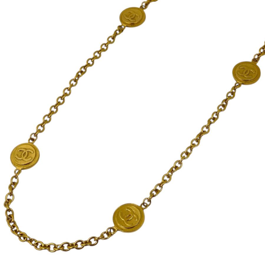 CHANEL シャネル ココマーク チェーン ネックレス ロング 2連 コイン