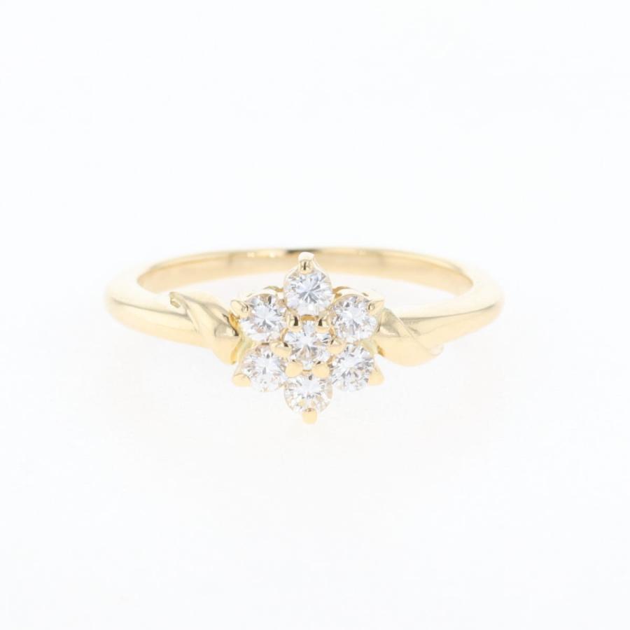 メレダイヤ デザインリング YG イエローゴールド 指輪 リング 9号 K18  