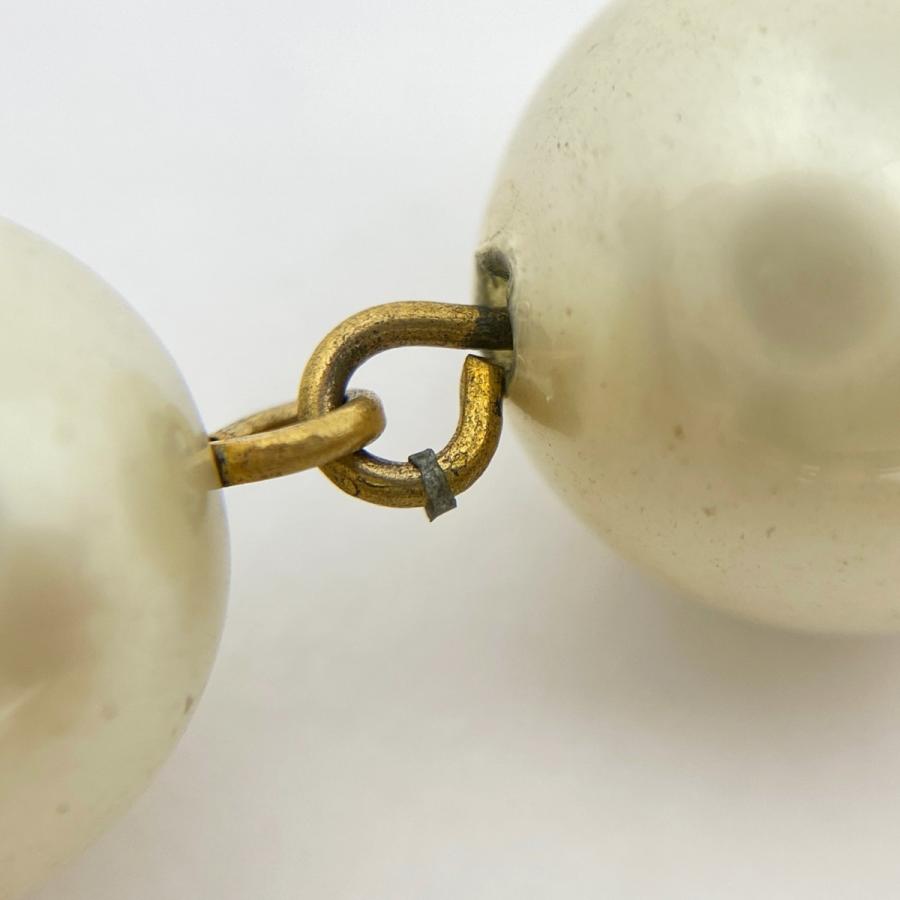 【希少】シャネル フェイクパールネックレス ロング　ゴールド ココマーク 刻印 CHANEL シャネル ココマーク フェイクパール ネックレス ロング GP