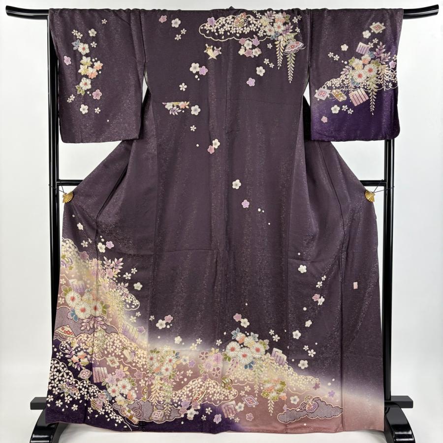訪問着 身丈168cm 裄丈69.5cm L 袷 徳永憲峯 落款あり 源氏香 辻が花