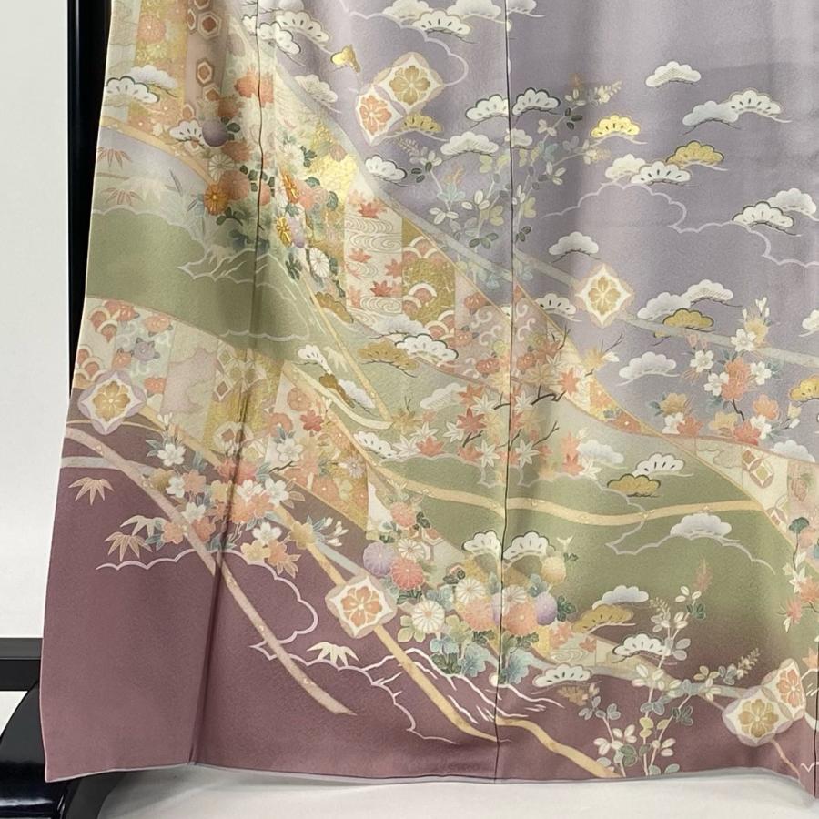 お値引き対象外　正絹　袷　訪問着　観世水　（身丈肩から162㎝）＋袋帯のセット お値引き対象外 未使用正絹 袷 付け下げ 身丈（肩から162㎝）＋