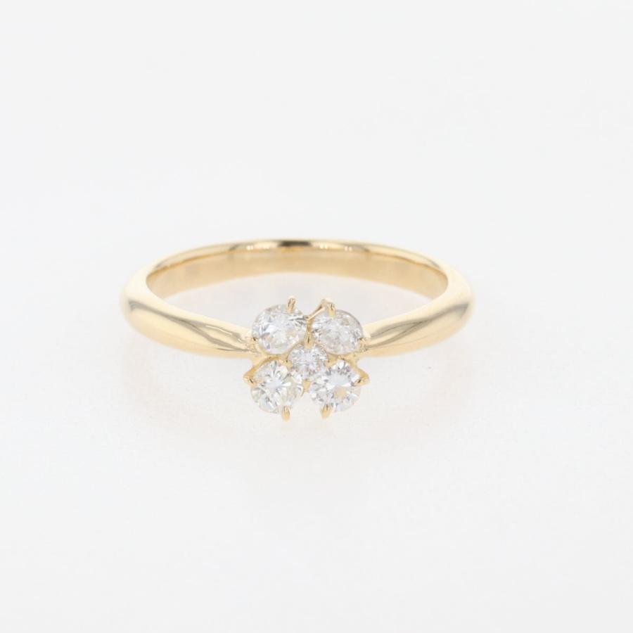 メレダイヤ デザインリング YG イエローゴールド 指輪 リング 8号 K18  