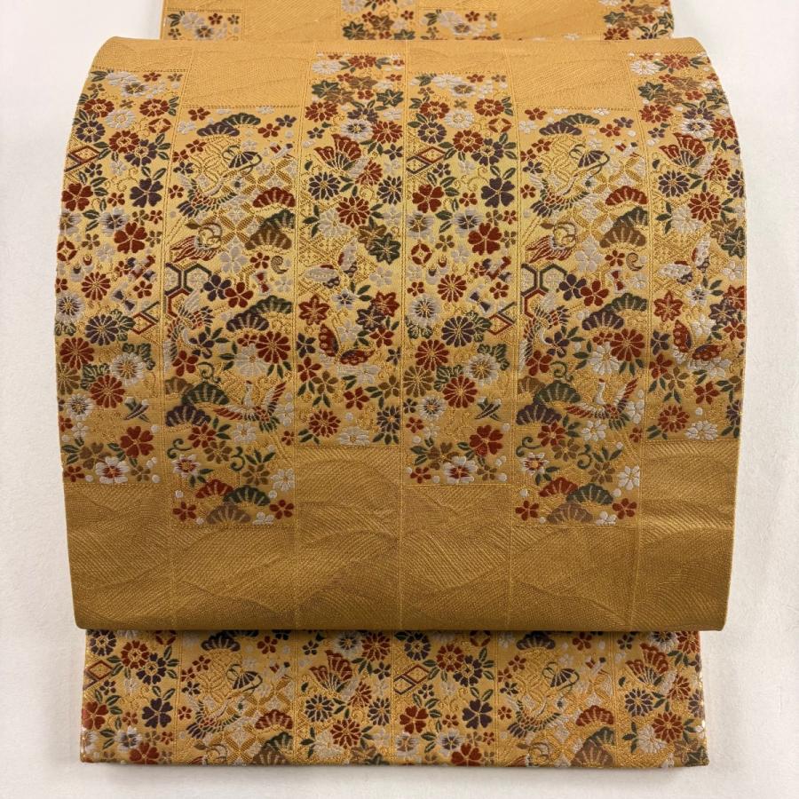 袋帯 秀品 鈴乃屋 松竹梅 宝尽くし 唐織 箔 金色 六通 正絹 中古 在庫