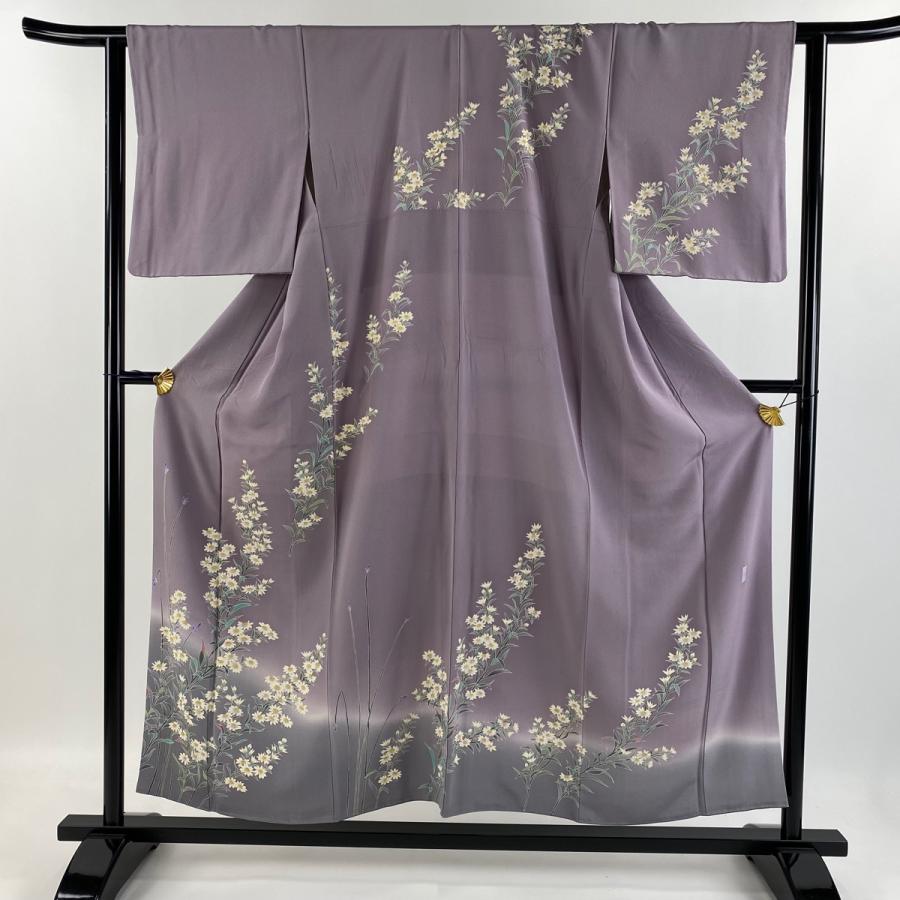 訪問着 身丈153.5cm 裄丈64cm M 袷 寺西英樹 加賀友禅 落款あり 証紙 