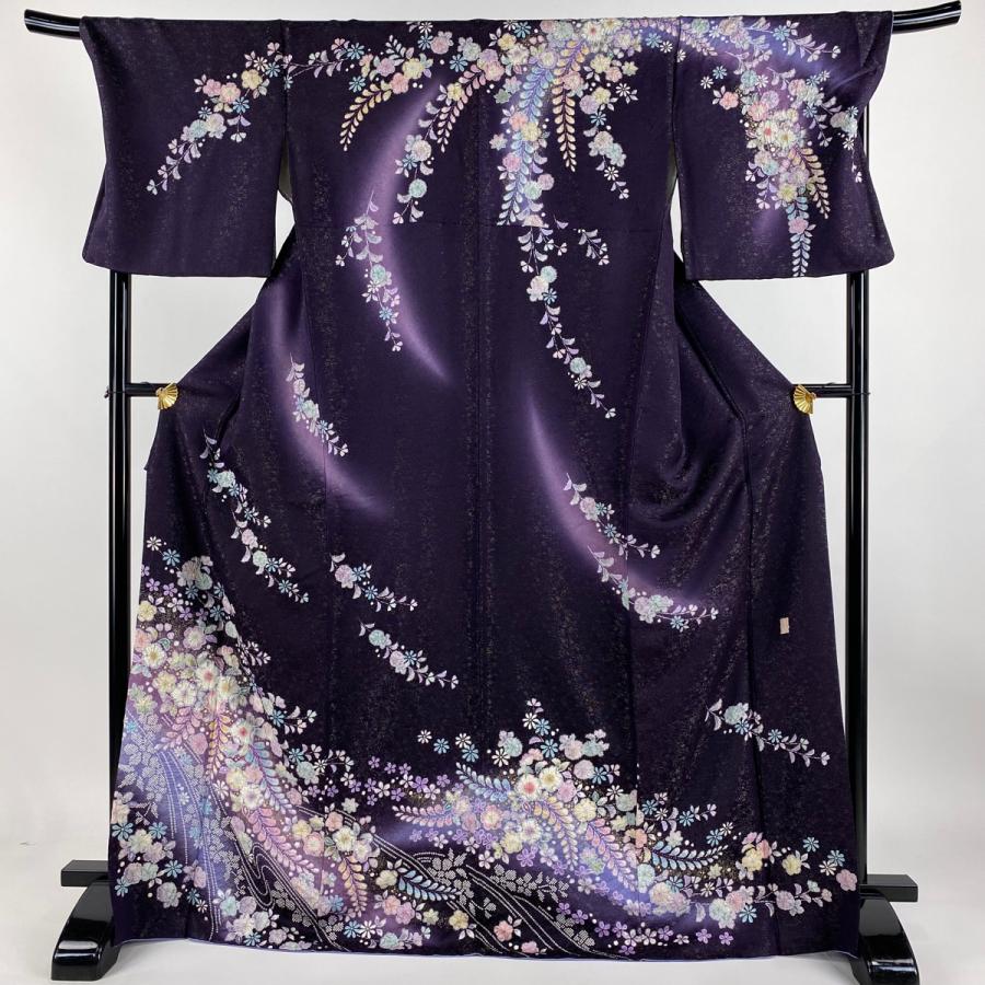 訪問着 身丈171.5cm 裄丈71.5cm L 袷 徳永憲峯 落款あり 辻ヶ花 銀通し