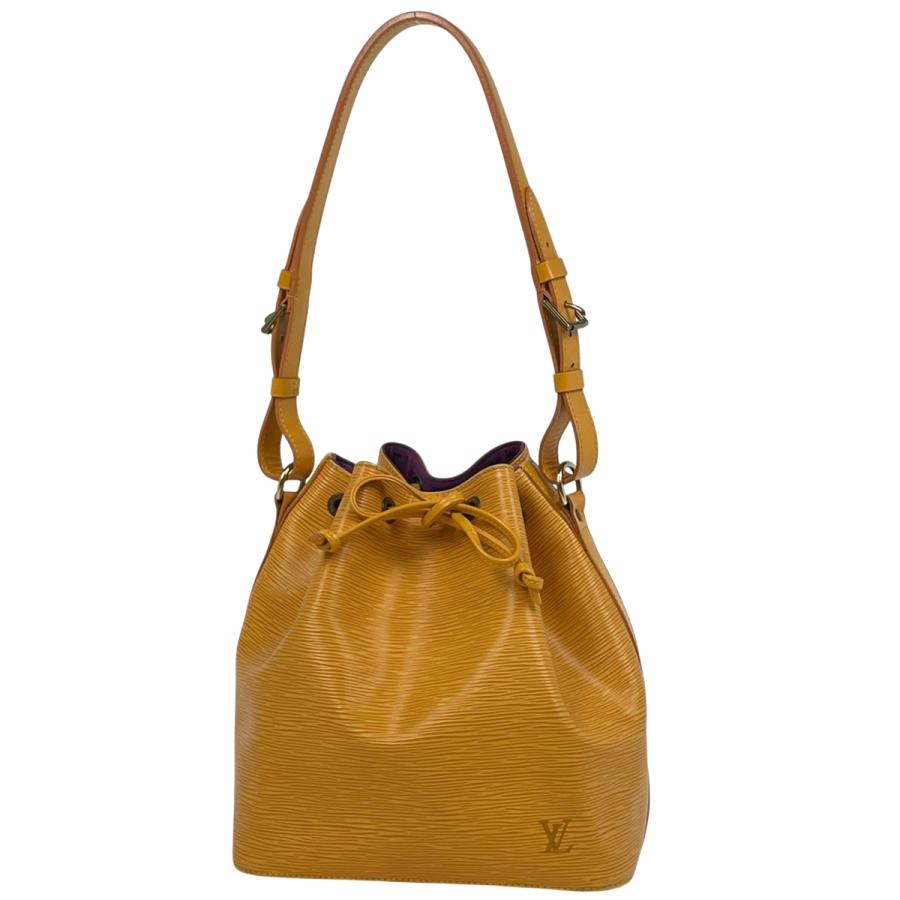 Louis Vuitton プチ・ノエ巾着レザーバッグイエロー