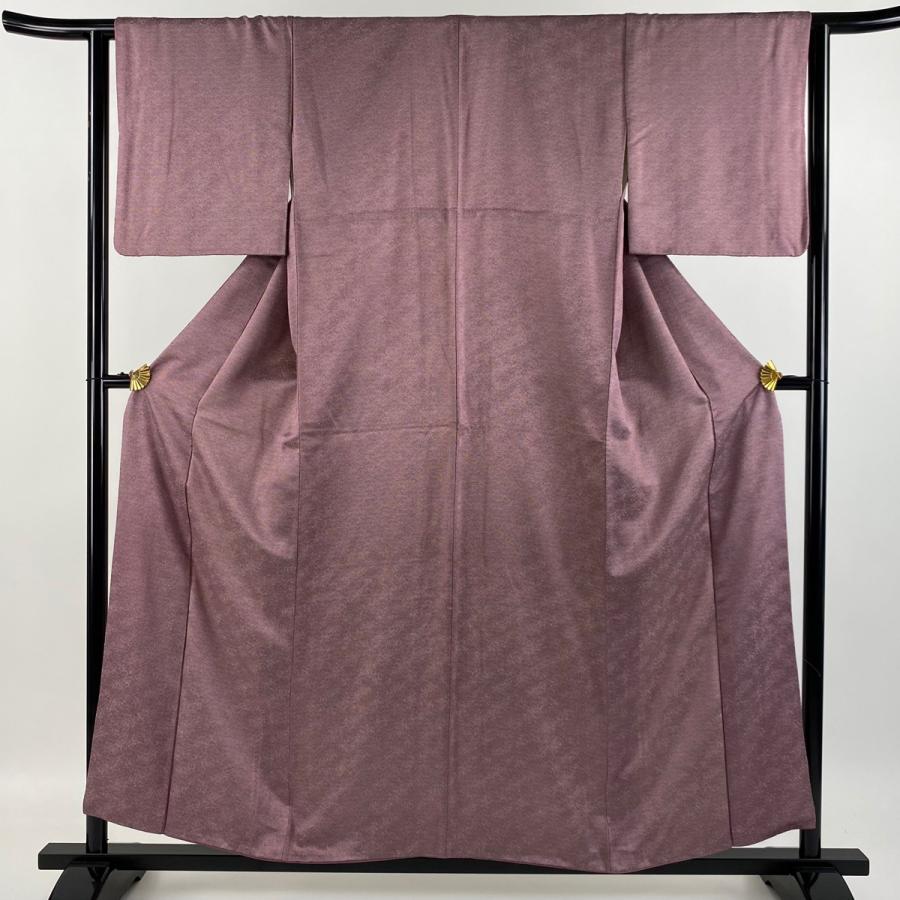 江戸小紋 身丈156cm 裄丈63.5cm S 袷 鮫 小豆色 正絹 秀品 中古 在庫