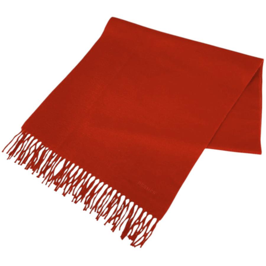 HERMES（エルメス） ロゴ マフラー フリンジ マフラー カシミヤ レッド