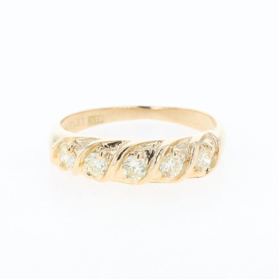 メレダイヤ デザインリング YG イエローゴールド 指輪 リング 8.5号  