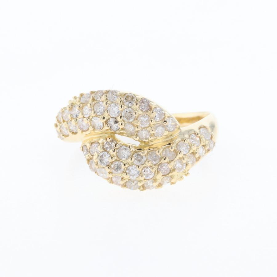 メレダイヤ デザインリング YG イエローゴールド 指輪 リング 13号 K18  