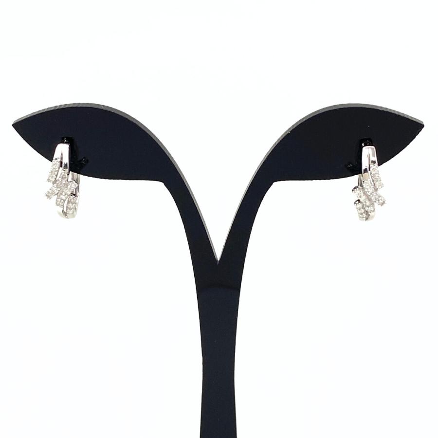 未使用品 k14WG デザイン ピアス メレダイヤ デザインピアス WG ホワイトゴールド ピアス K14