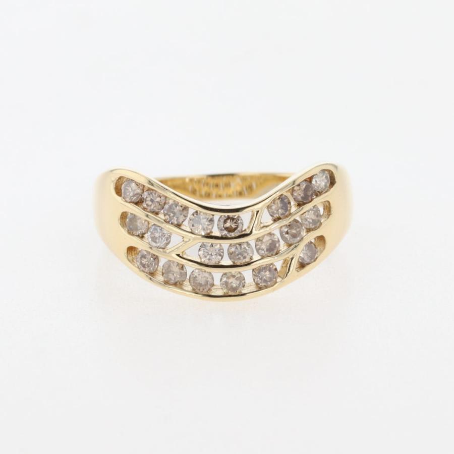 メレダイヤ デザインリング YG イエローゴールド 指輪 リング 11.5号  