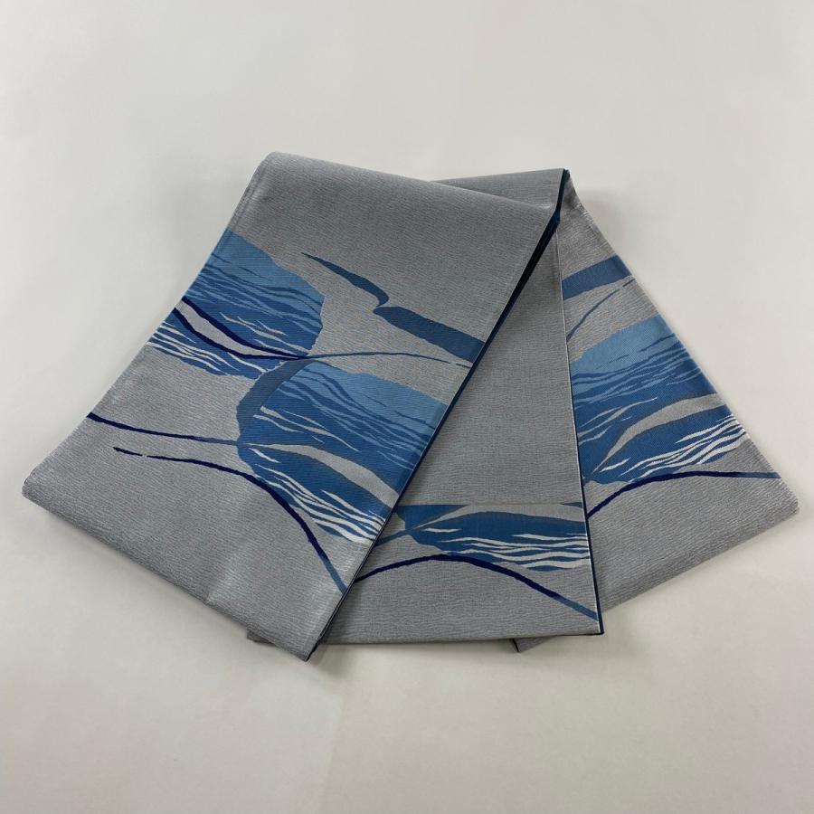 袋帯 縦縞模様 立体的な織柄 空色鼠 O-5013 袋帯 縦縞模様 立体的な織柄 空色鼠 O-5013 レディース