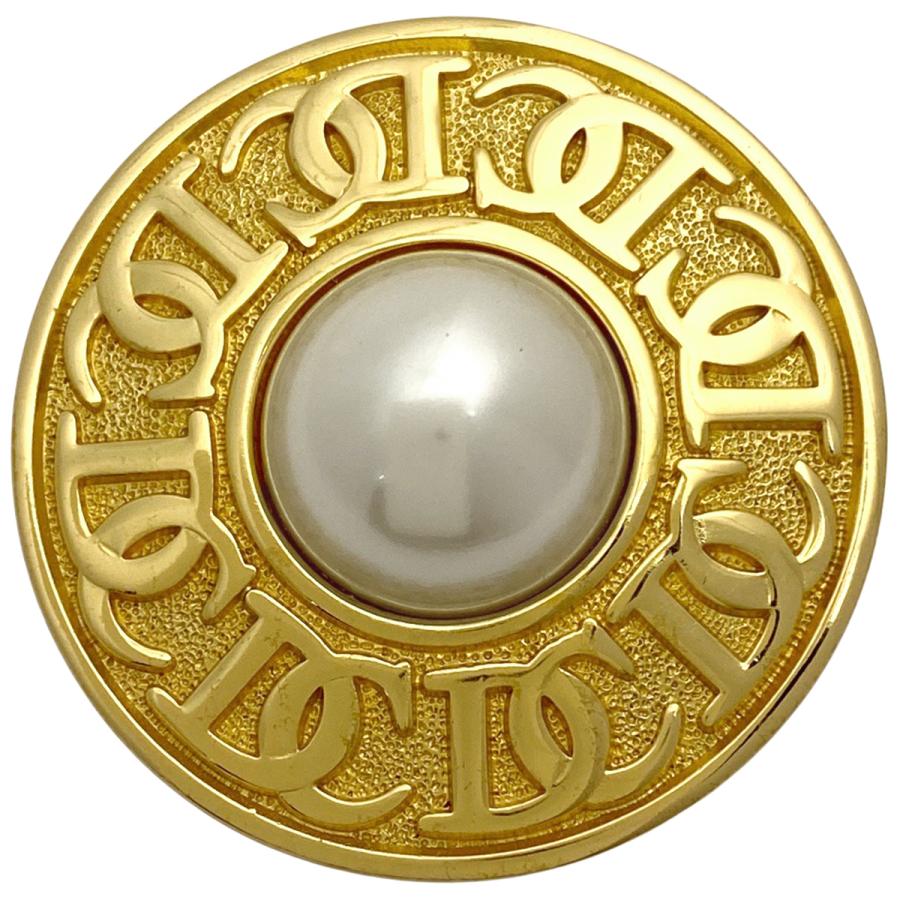 クリスチャン ディオール DIOR ブローチ パール ゴールド