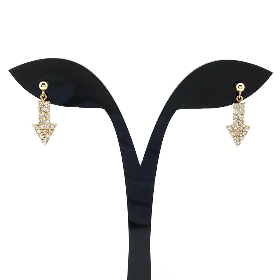 メレダイヤ デザインピアス YG イエローゴールド ピアス K18  