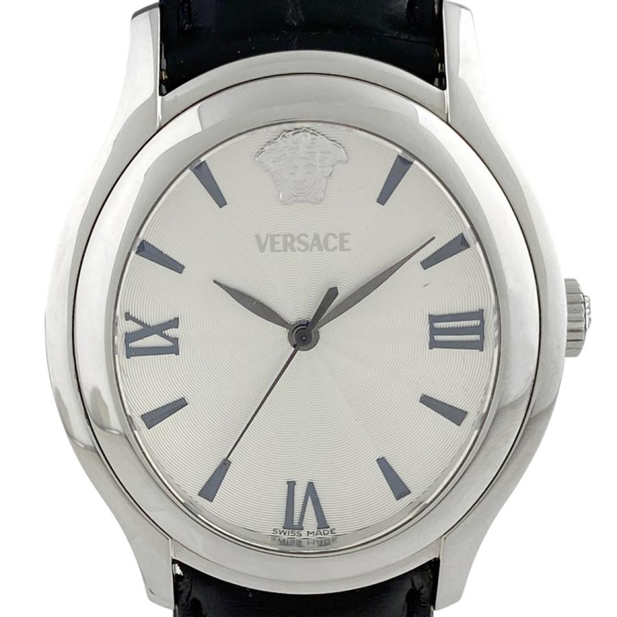 VERSACE シルバーオーバル型時計 VERSACE シルバーオーバル型時計