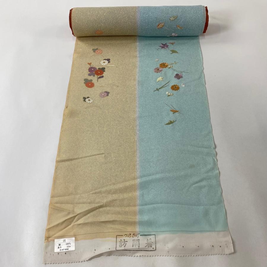 反物 名品 付下げ 扇面 短冊 赤茶 正絹 中古 : リユースセレクト  