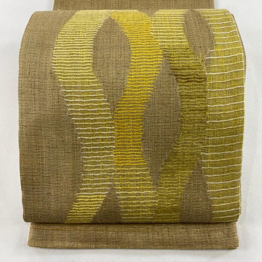 西陣織　袋帯　お太鼓 紗袋帯 -5- 夏帯 西陣織 加納幸 お太鼓柄 生成り色 ねじれ : あおい