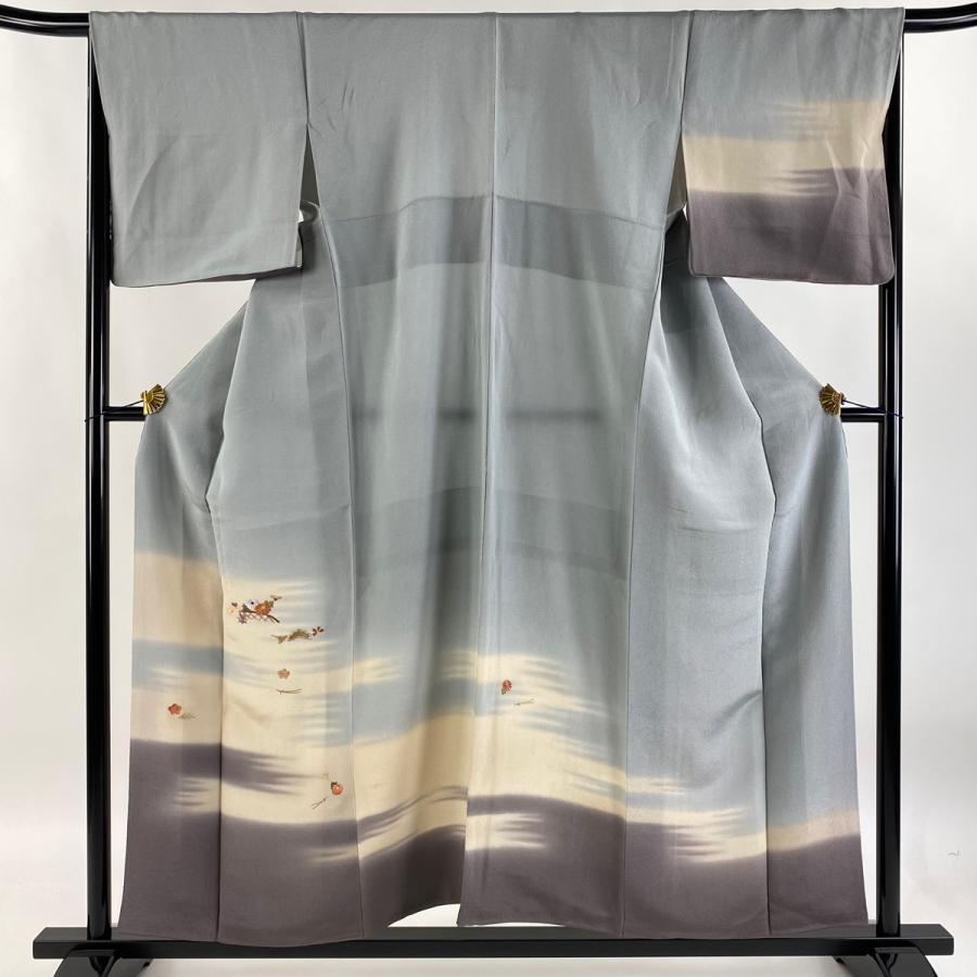 正絹 袷 付け下げ訪問着 竹 身丈（肩から）152㎝ サイズ小さめ 縫い