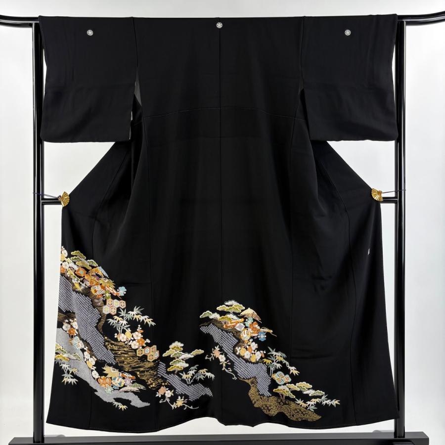 黒留袖 身丈153cm 裄丈63.5cm S 袷 千總 落款あり 宝尽くし 松竹梅