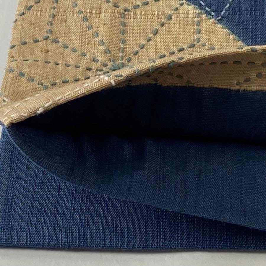 しょうざん生紬 リバーシブル 袋帯 お太鼓柄 正絹 未使用に近い イ6160 人気！しょうざん生紬・九寸染名古屋帯 | marumori オンライン